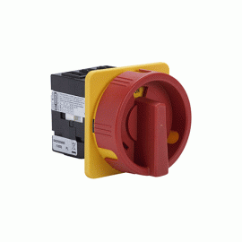 Vypínač otočný ML1 3P 25A čelní   červeno/žlutý